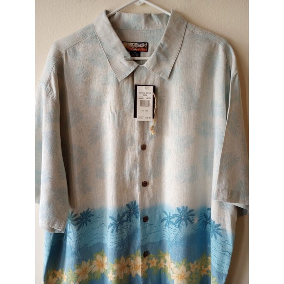 Havana Jack's Cafe 100% Silk Men's Hawaiian Shirt Size XXL - Picture 1 of 9
